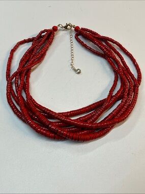 C 1946 Brand Red Multi-Strand (6) Beaded Necklace - Women Jewelry